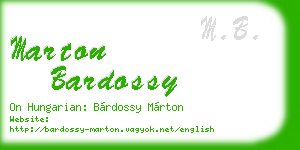 marton bardossy business card