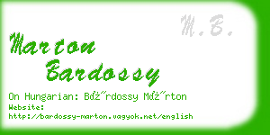 marton bardossy business card